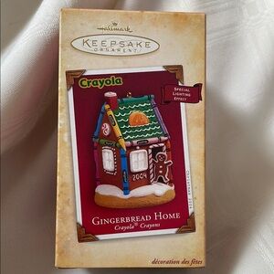 Hallmark Crayola Gingerbread Home Ornament 2004 in original box